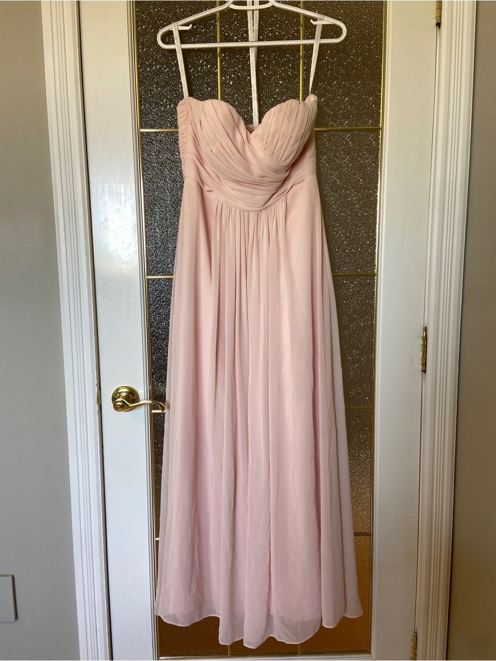 Strapless Blush Pink Chiffon Dress